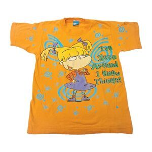 Vtg 1996 Viacom Rugrats Angelica Shirt Nickelodeon 90s Single Stitch Orange S M